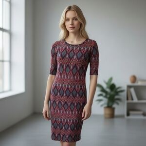 LuLaRoe Julia Diamond Patterned Dress (XXS)
